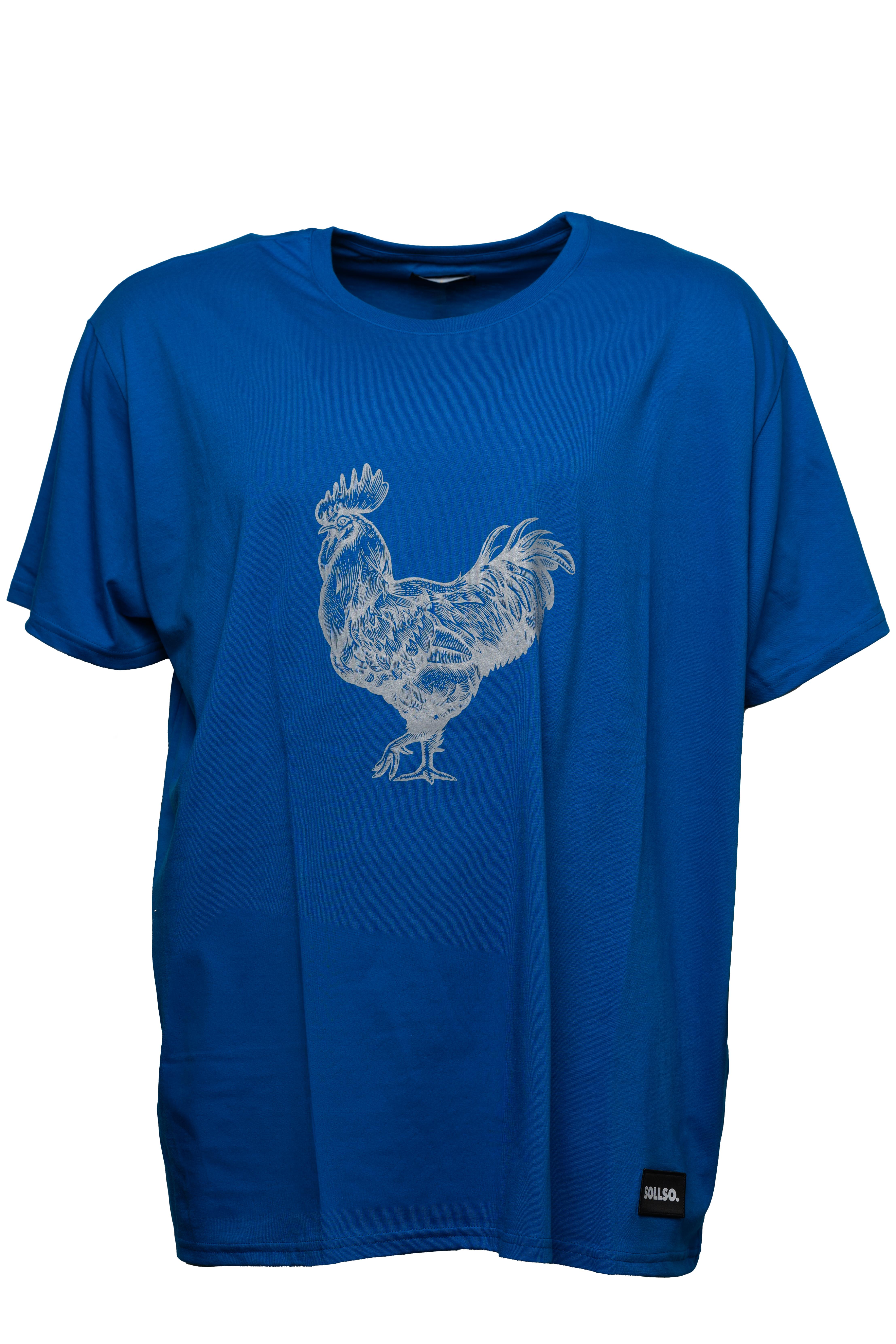 SOLLSO. T-Shirt "Rooster", Farbe Ocean Blue, Größe 3XL