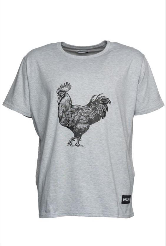 SOLLSO. T-Shirt "Rooster", Farbe Melange Gray, Größe 10XL