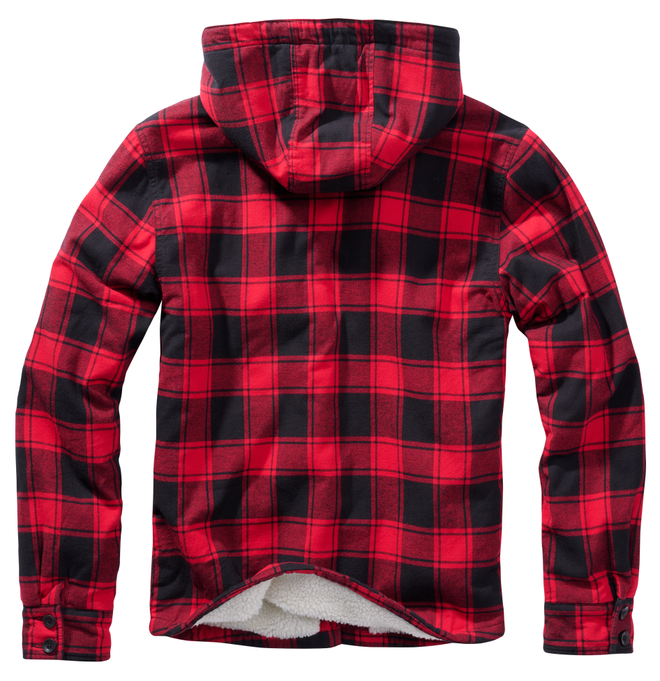 Brandit Lumberjacket hooded rot/schwarz, Größe M