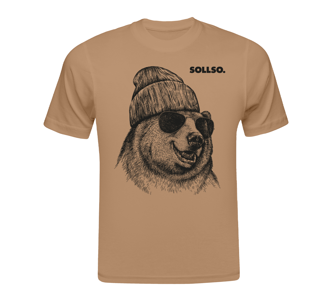SOLLSO. T-Shirt "Winterbear" Desert Beige, L