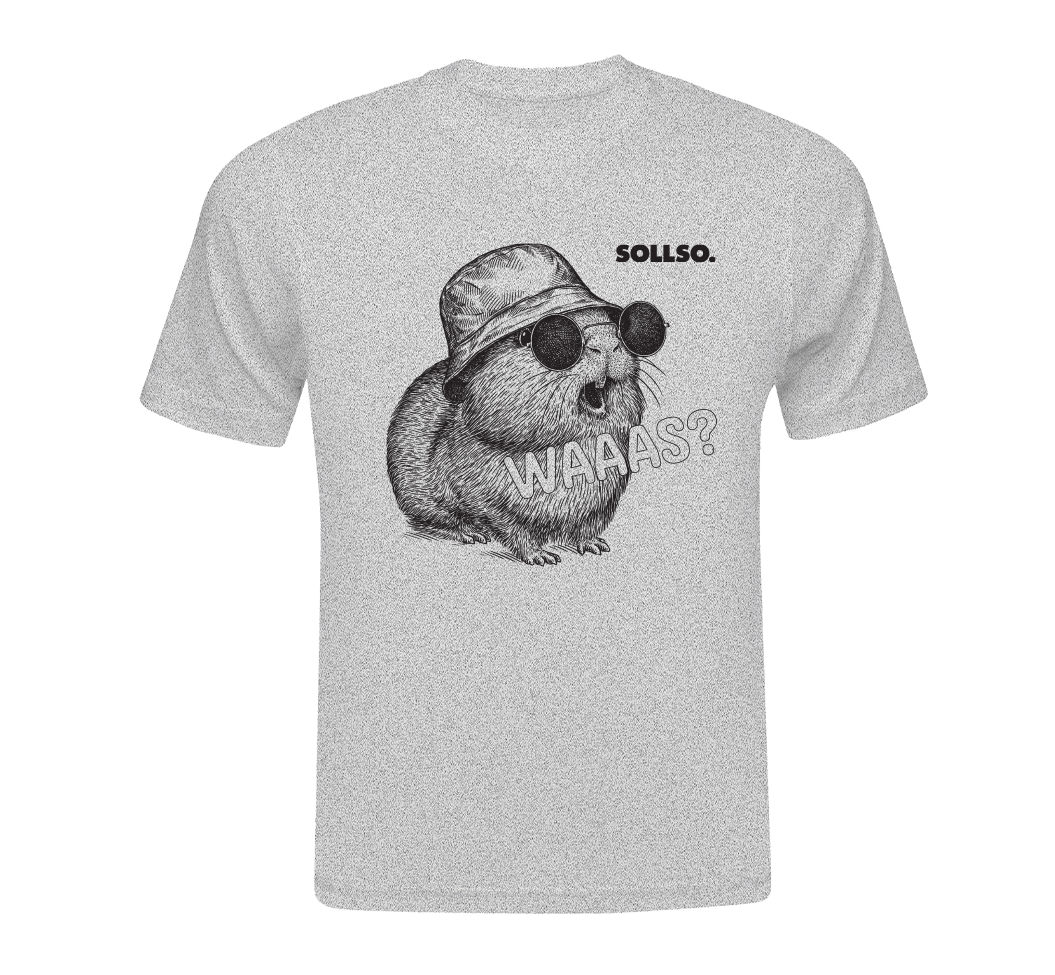 SOLLSO. T-Shirt "Guinea Pig" Farbe Melange Gray, Größe L