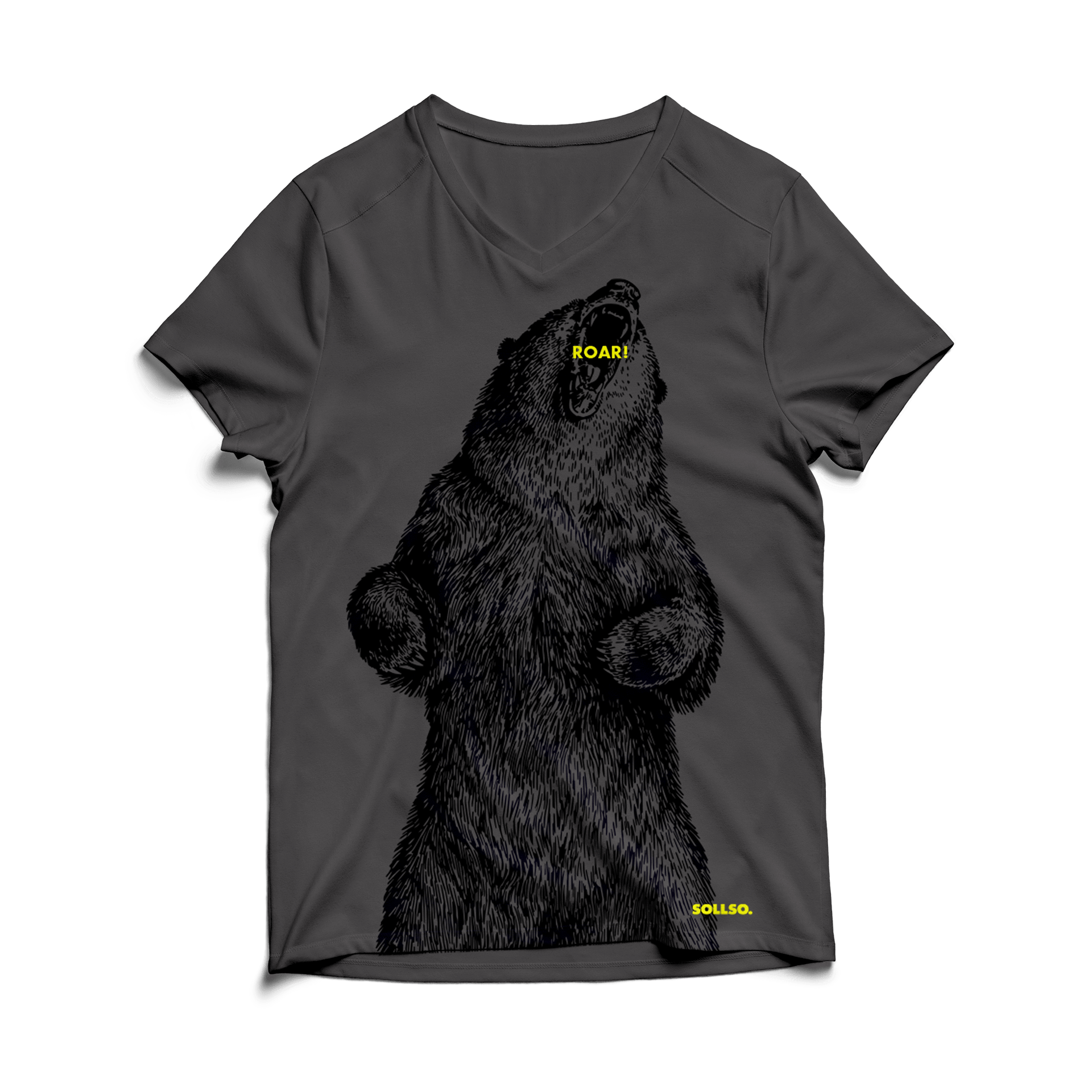 Sollso T-Shirt Roar Bear Dark Grey, Gr.4XL