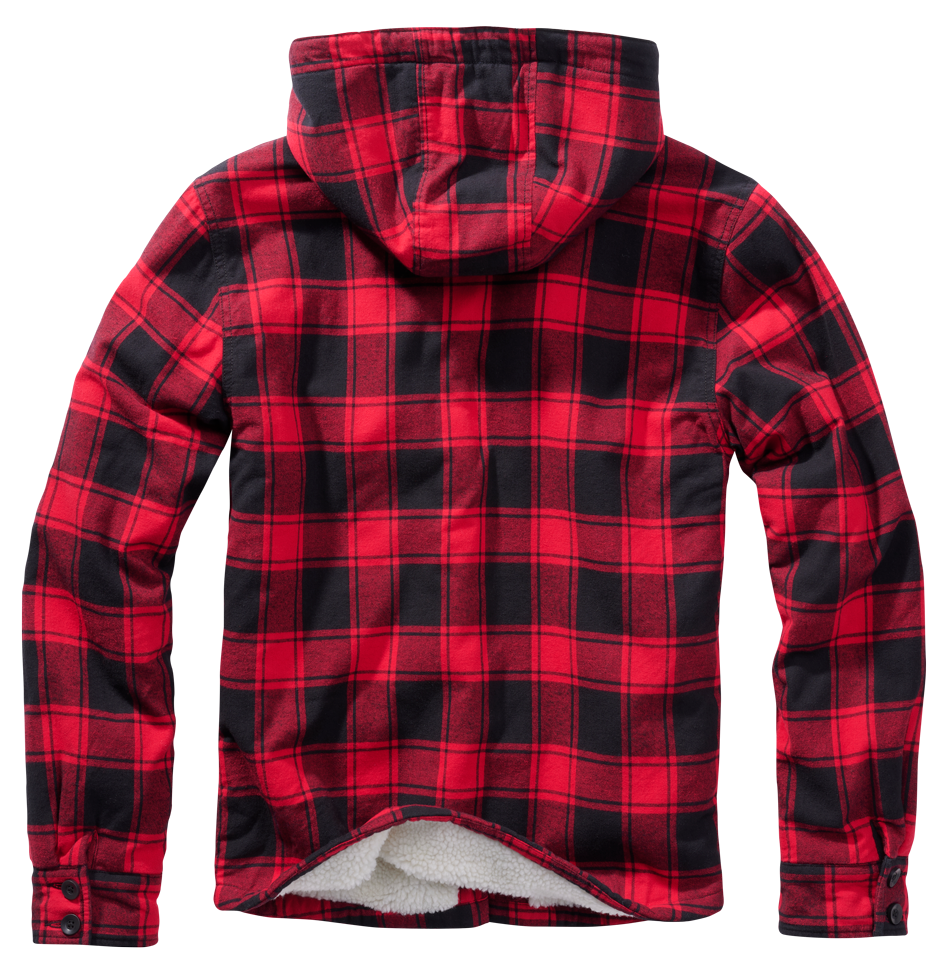 Brandit Lumberjacket hooded rot/schwarz, Größe 4XL