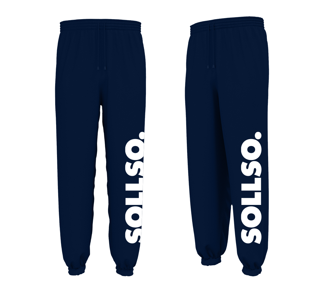 SOLLSO. Sweatpants „Pure Logo Big“, Farbe Navy Blue, Größe 8XL