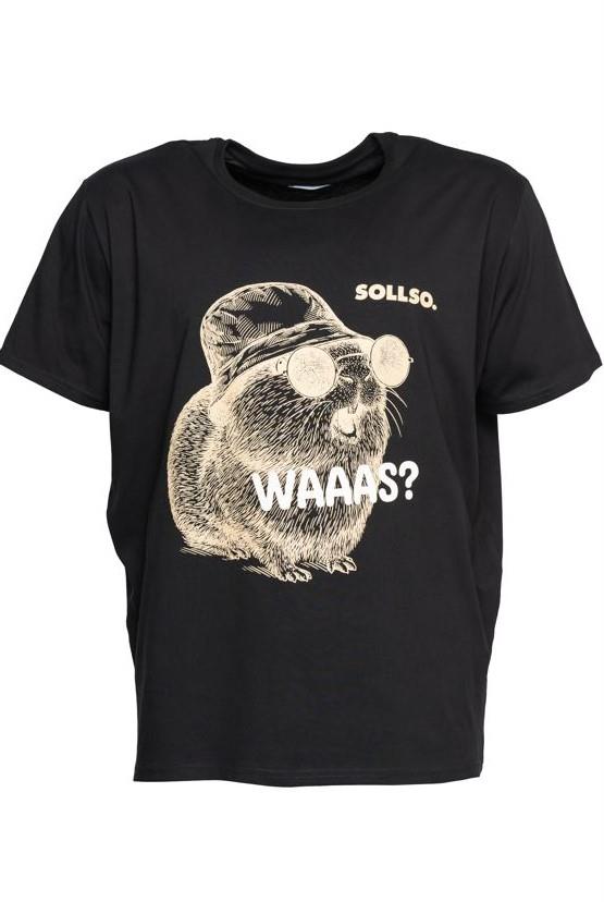 SOLLSO. T-Shirt "Guinea Pig" Farbe Dark Black, Größe XL
