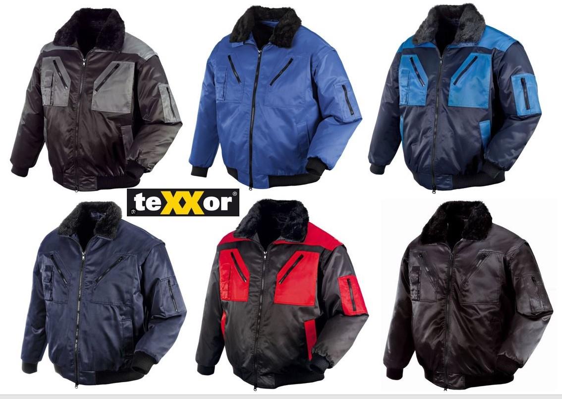 teXXor Piloten Oslo Arbeitsjacke mit abnehmbaren Ärmeln schwarz/rot, 4180, Größe 5XL