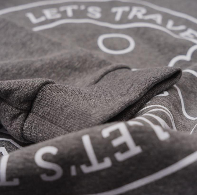 SOLLSO. Sweatshirt „Let’s Travel“, Farbe Pepper & Salt, Größe L