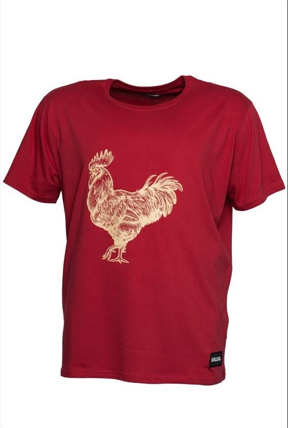 SOLLSO. T-Shirt "Rooster", Farbe Ginger Red, Größe S