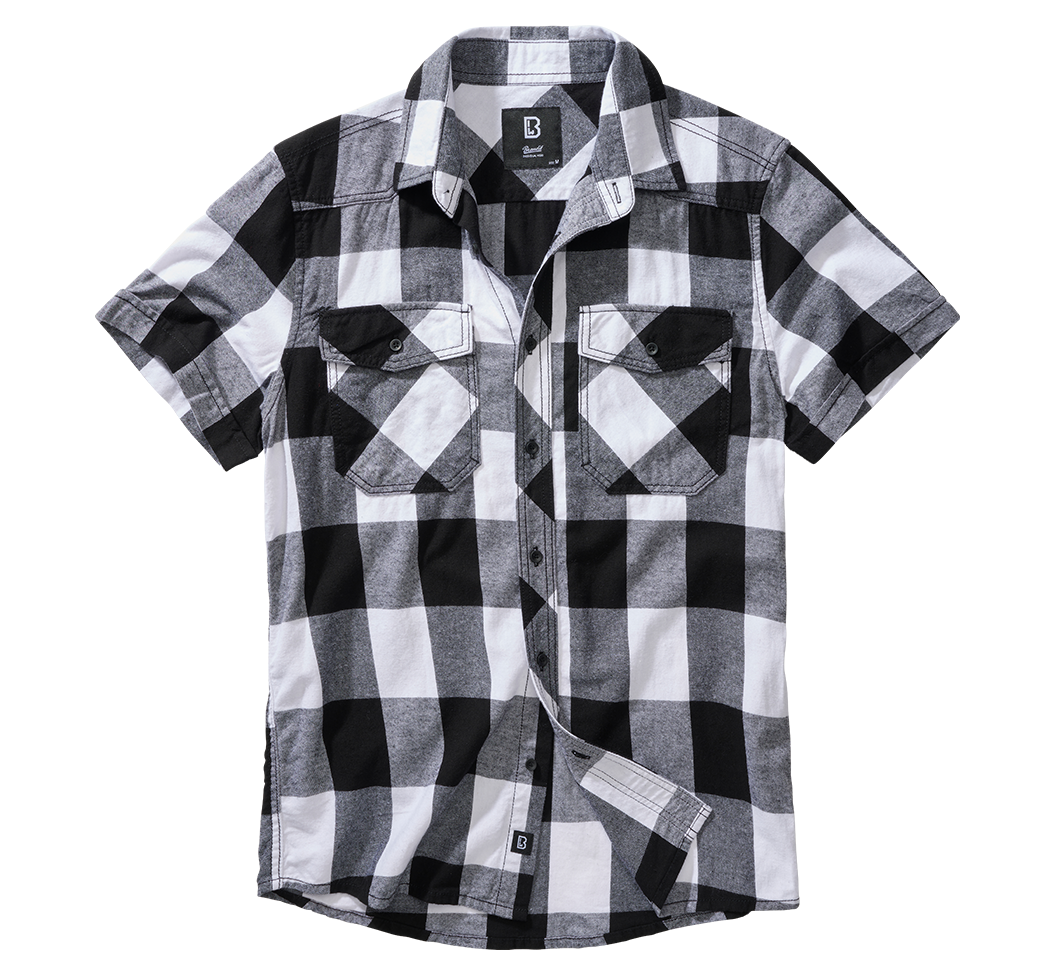 Brandit Holzfällerhemd Halbarm,  Farbe schwarz/weiß, Größe 6XL