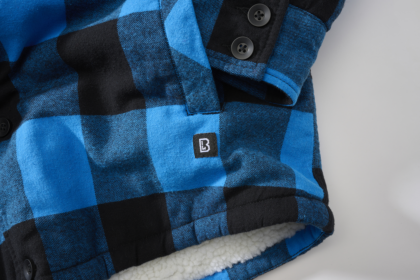 Brandit Lumberjacket hooded blau/schwarz, Größe S