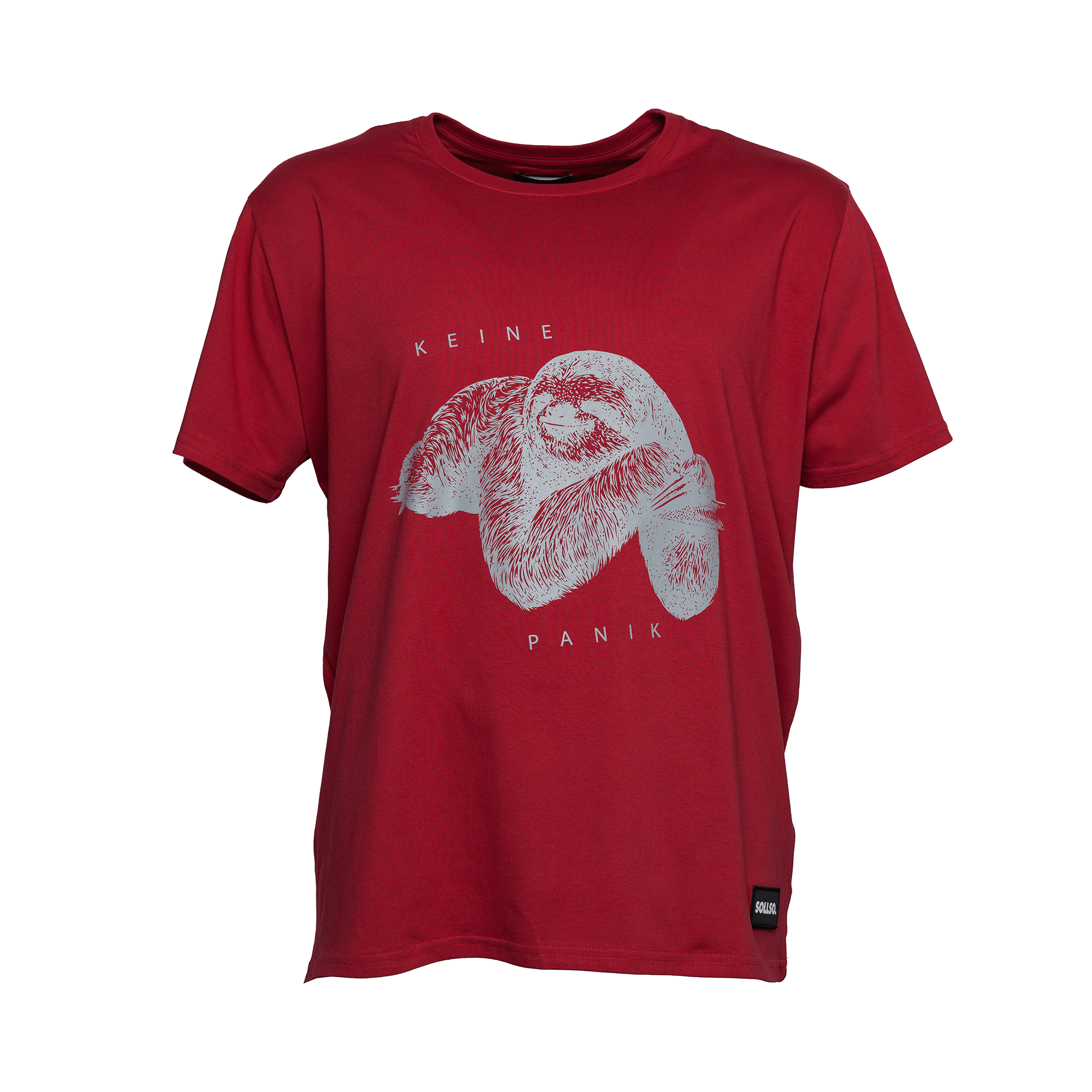 SOLLSO. T-Shirt "Keine Panik Faultier", Farbe Ginger Red, Größe 10XL
