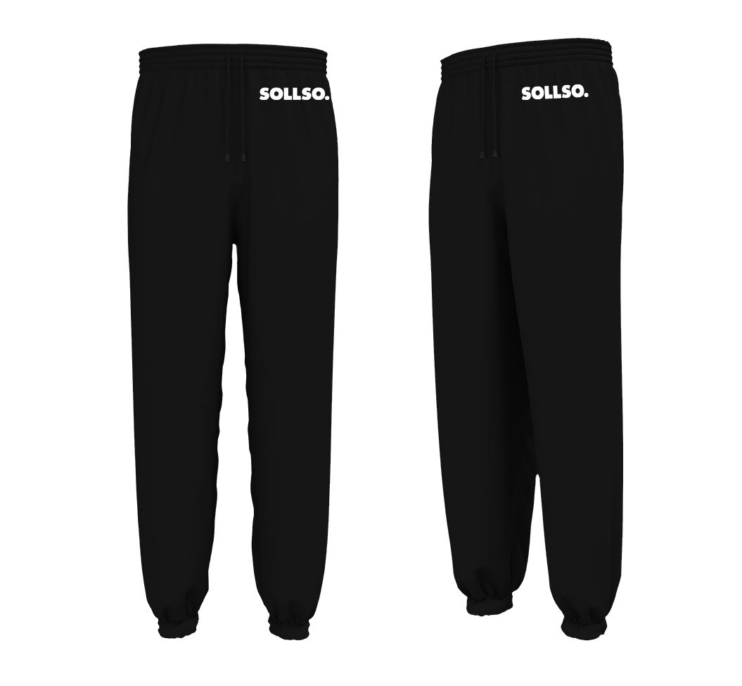 SOLLSO. Sweatpants „Pure Logo klein“, Farbe Dark Black, Größe 6XL
