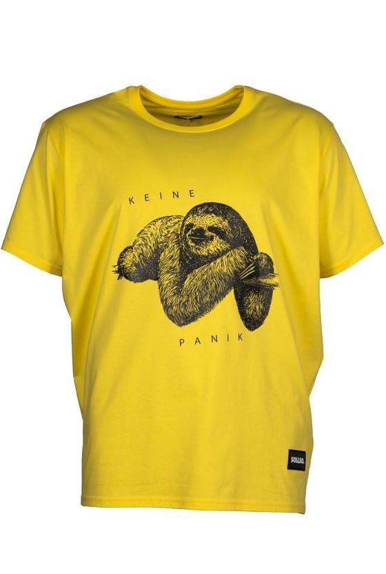 SOLLSO. T-Shirt "Keine Panik Faultier", Farbe Summer Sun, Größe XL