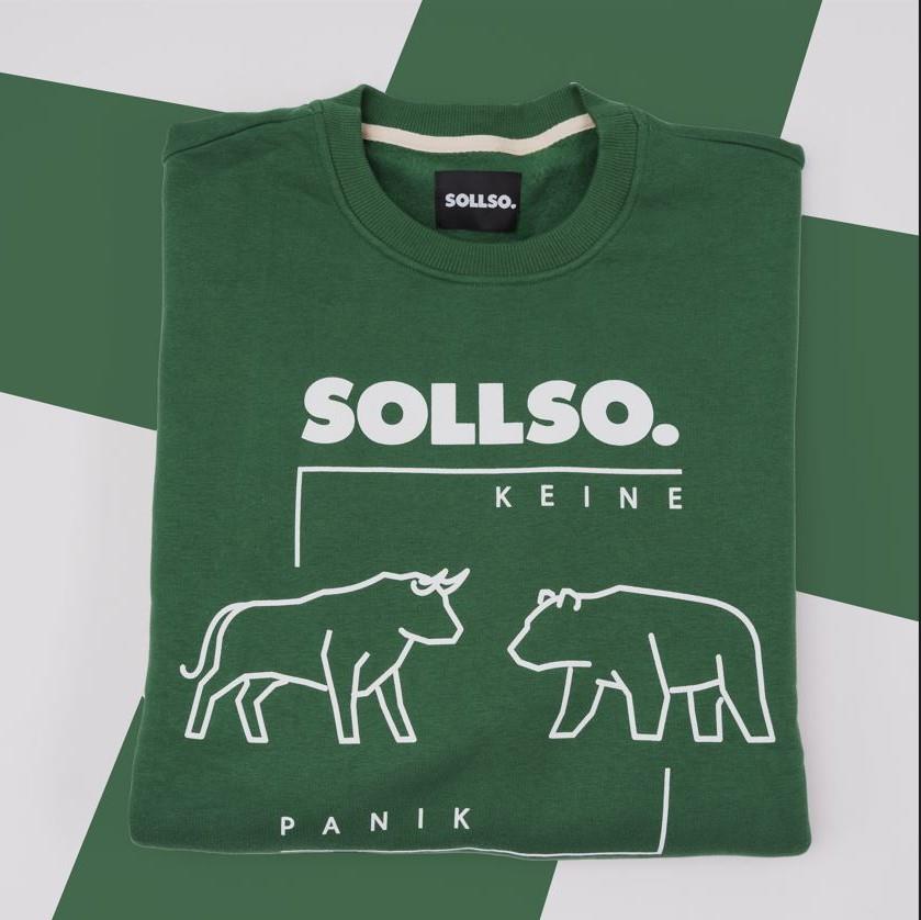 SOLLSO. Sweatshirt „Bull - Bear“, Farbe Jungle Green, Größe 4XL