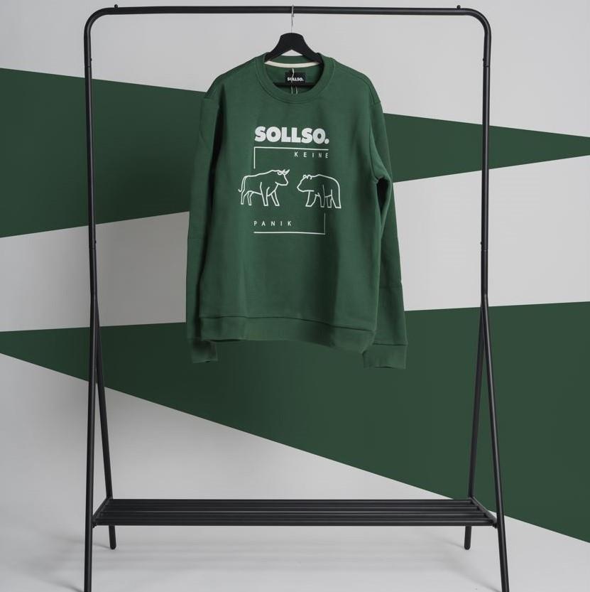 SOLLSO. Sweatshirt „Bull - Bear“, Farbe Jungle Green, Größe L