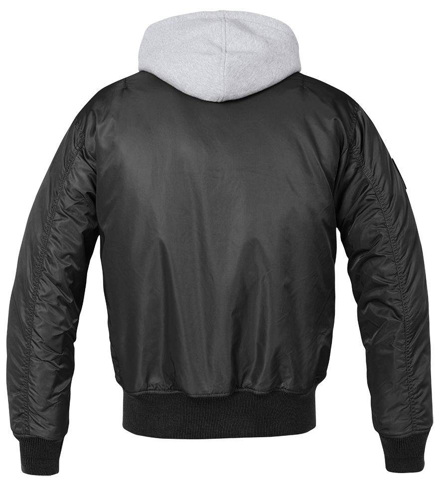 Brandit MA1 Sweat Hooded Jacket, schwarz-grau, Größe L