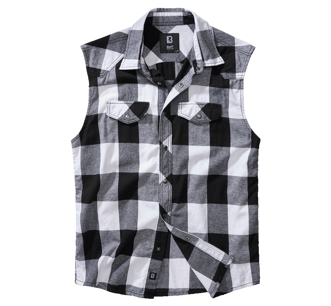 Brandit Checkshirt, Farbe weiß/schwarz, Größe L