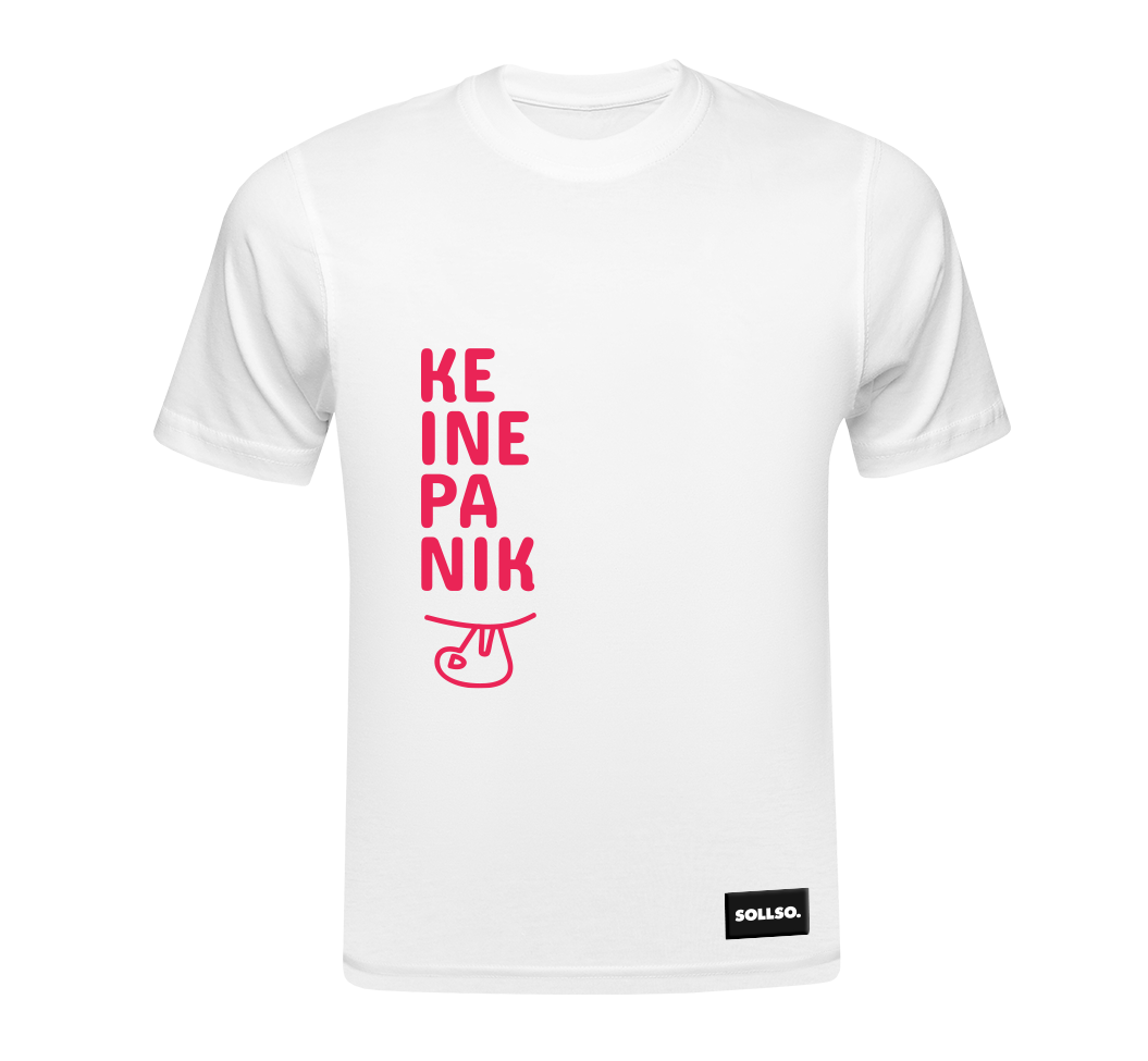 T-Shirt weiß mit Motivprint "Keine Panik"