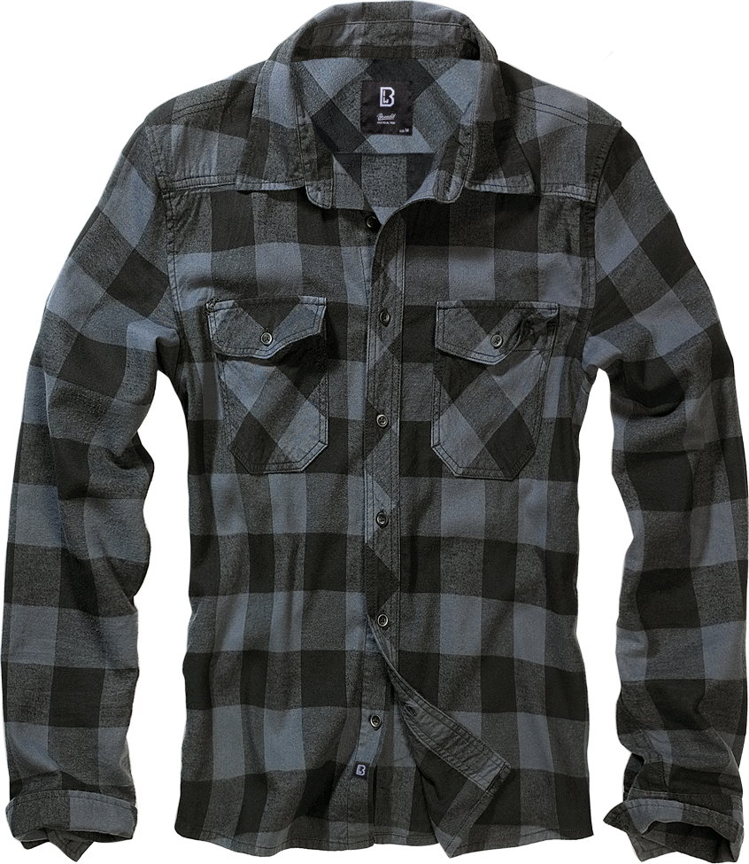 Brandit Holzfällerhemd schwarz/grau, Größe 3XL