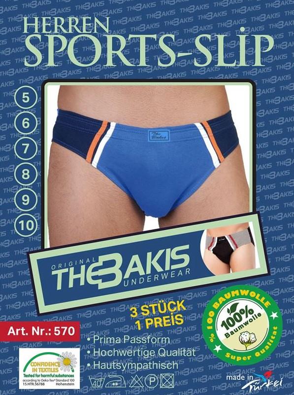 The Bakis Herren Baumwolle Sports Slips,  9er-Pack, mehrfarbig, Größe 5