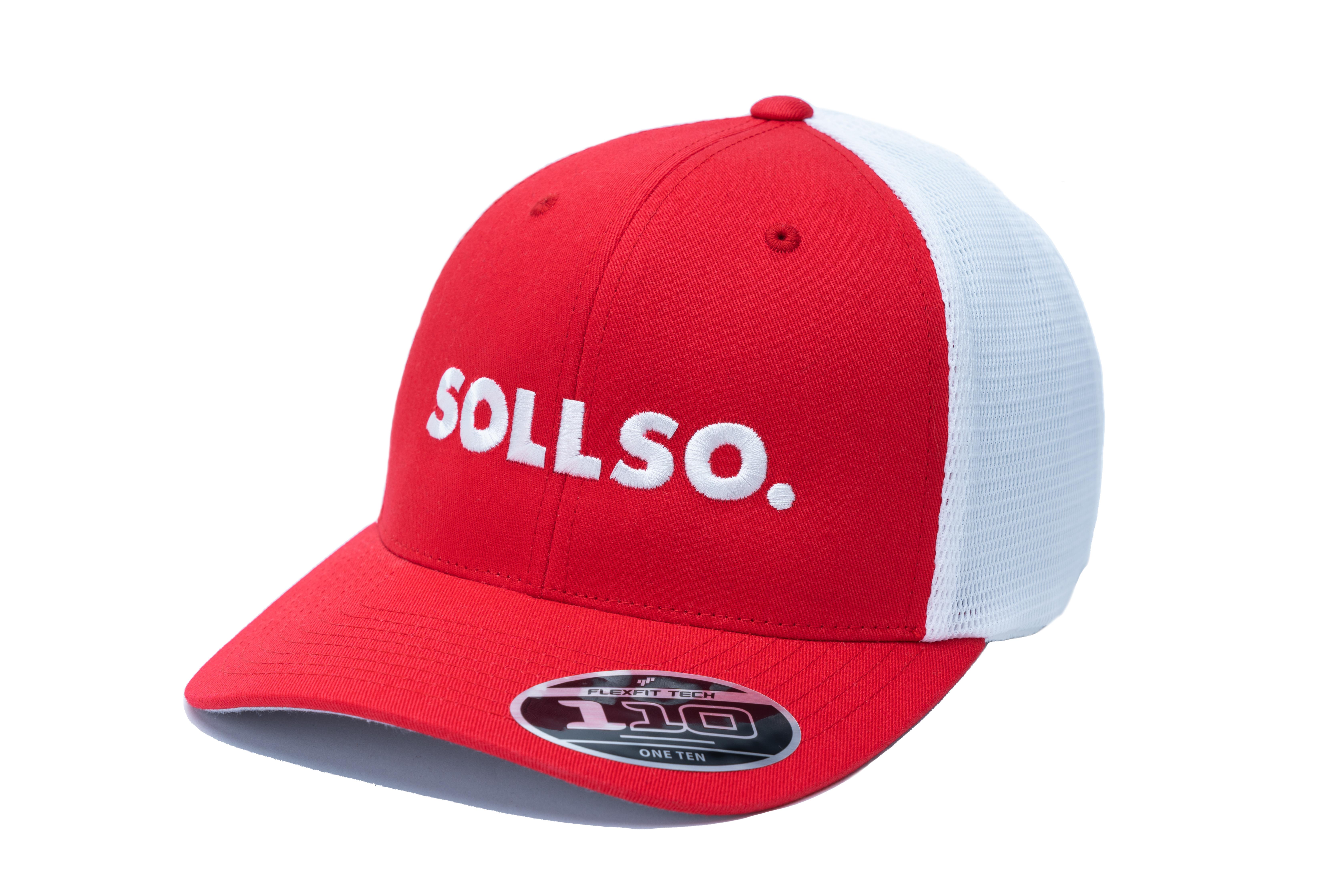 SOLLSO. Mesh 2-Tone Cap, Red-White