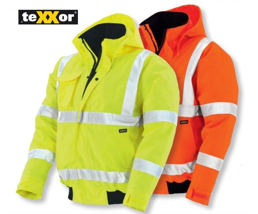 teXXor Warnschutz-Pilotenjacke Whistler wasserdichte, winddichte Arbeitsjacke, leuchtorange, 4119, 5