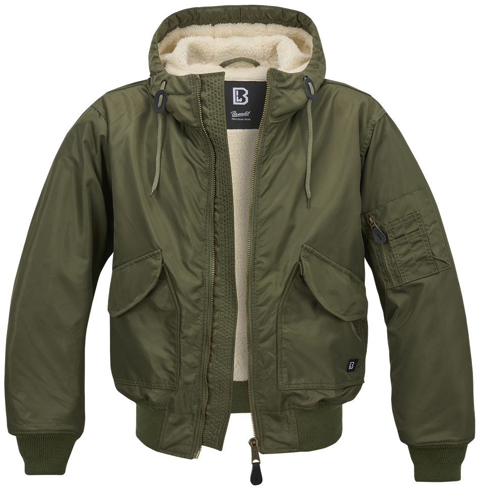 Brandit CWU Jacket hooded oliv, Größe XXL