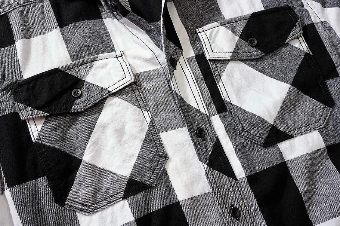 Brandit Holzfällerhemd Halbarm,  Farbe schwarz/weiß, Größe 4XL